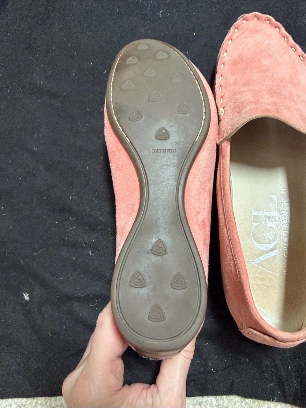 AGL Coral Pink Suede Driving Loafers - Picture 6 of 15
